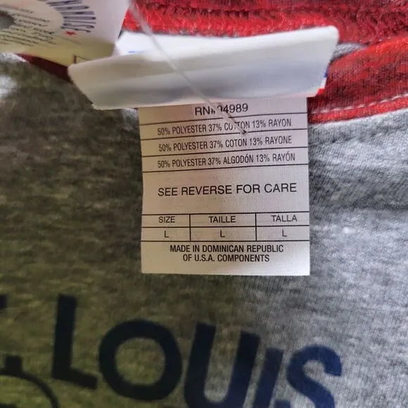 St Louis Cardinals Women's Large 5th & Ocean Gray 3/4 Sleeve Shirt - Picture 3 of 9